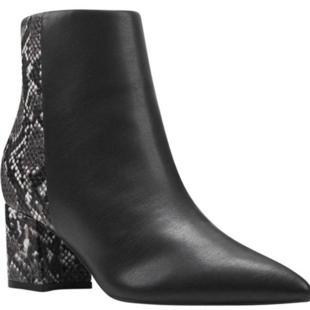 Nine West Snakeskin Print Embossed Ankle Booties